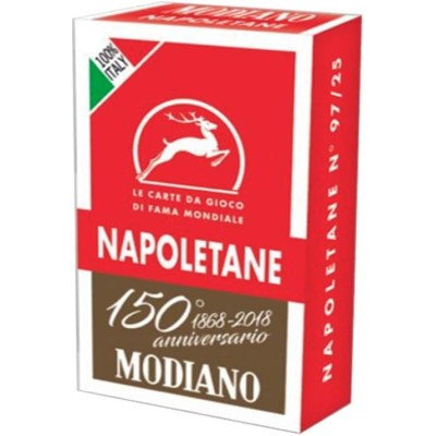 Modiano 300080 Carte Napoletane 150esimo Anniversario Colore Rosse