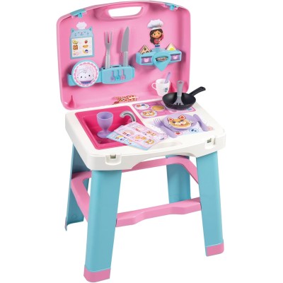 Smoby 311908 Gabby's Dollhouse Cucina 2in1 trasformabile in pratica valigetta portatite