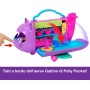 Mattel HWP19 Polly Pocket Aereo Gattino Playset con 2 Microfigure palco Rotante e Cucciolo con 19 Accessori