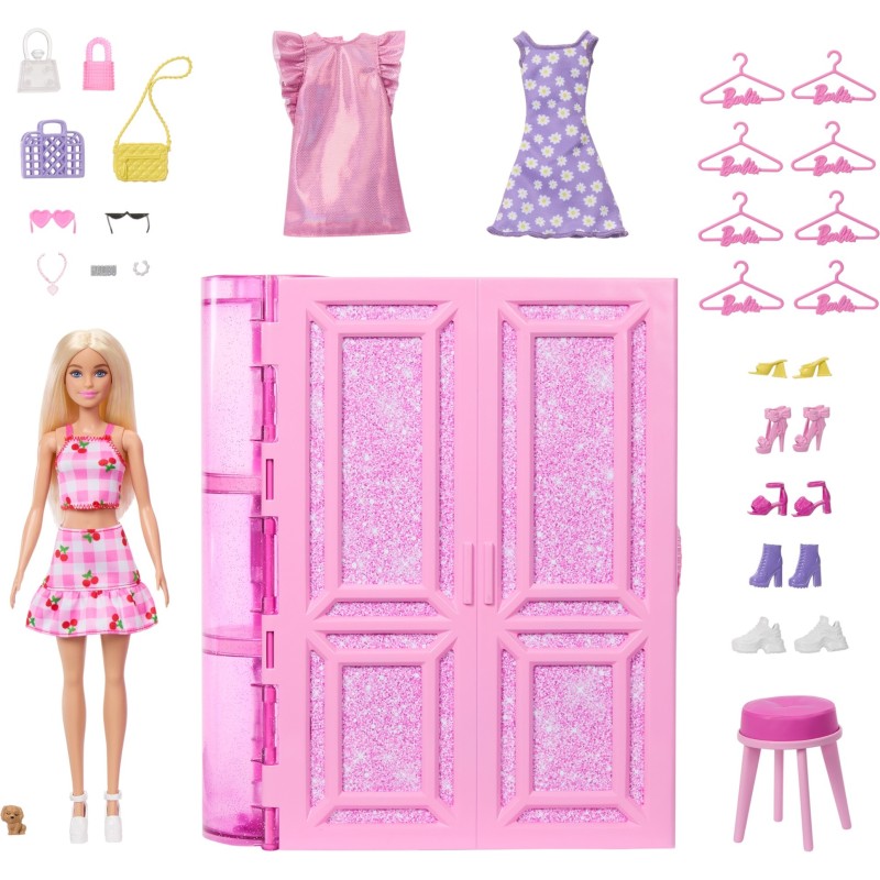 Mattel HXD58 Barbie Armadio dei sogni richiudibile e trasportabile