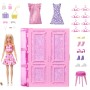 Mattel HXD58 Barbie Armadio dei sogni richiudibile e trasportabile con bambola e accessori