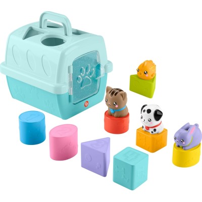 Fisher-Price HTW93 Trasportino cercaforme con mattoncini morbidi per le prime attività manuali