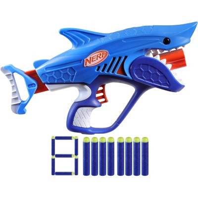 Hasbro F8645 Nerf Junior Wild Sharkfire, blaster a dardi facile da usare