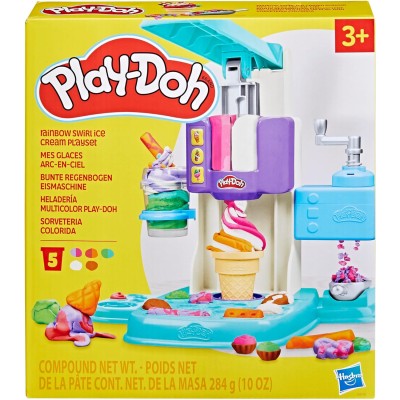 Hasbro G0028 Play-Doh Il mio Gelato Arcobaleno playset  con 5 vasetti di plastilina e accessori