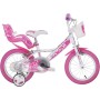 Dino Bikes 144RN Bicicletta 14" Little Hearts Rosa/Bianco