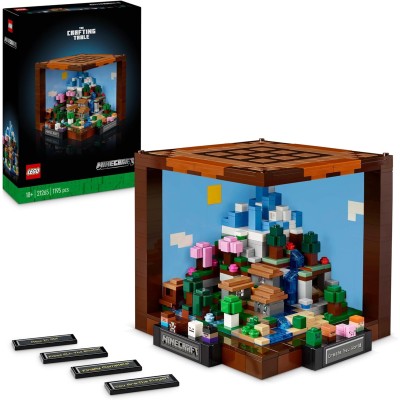 LEGO Minecraft 21265 Banco da Lavoro Set d'Avventura con 12 Biomi 8 Minifigure