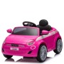 Macchina a Spinta per Bambini Fiat 500 con Poggiapiedi Regolabile Push Car con Asta Direzionabile Suoni al Volante