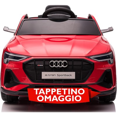 Auto Macchina Elettrica per Bambini 12V AUDI e-tron Sportback con Telecomando Sedile in Pelle Tappetini Omaggio