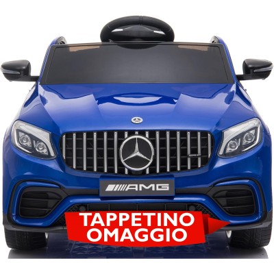 Macchina Elettrica per Bambini 12V Mercedes GLC 63S con Sedile in Pelle Telecomando e Tappetini in Omaggio