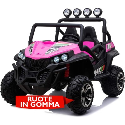 Auto Elettrica Macchina per Bambini Fuoristrada 2 Posti Maxi Buggy 24V con Ruote in Gomma e Telecomando