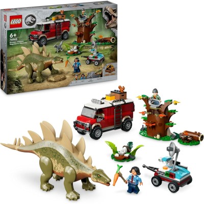 LEGO Jurassic World 76965 Missione Dinosauro: Scoperta dello Stegosauro con 2 Dinosauri Fuoristrada e Minifigure