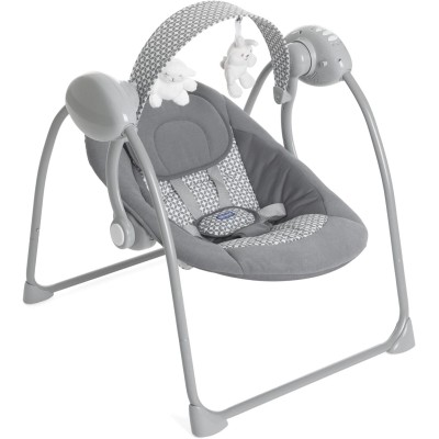 Chicco Relax&Play Altalena Elettrica da 0Mesi a 9Kg Regolabile e Dondolo Automatico Dark Grey