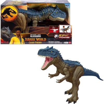 Mattel HRX53 Jurassic World: Teoria del Caos Allosauro Super Colossale Lungo 97 cm con Dorso Acuminato