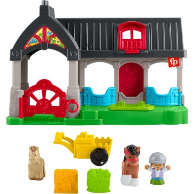 Fisher-Price HWR84 Little People Maneggio dei Cavalli playset con suoni 2 cavalli 1 personaggio e 2 accessori