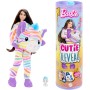 Mattel HRK39 Barbie Cutie Reveal Color Dream Barbie con costume da zebra arcobaleno e 10 accessori a sopresa