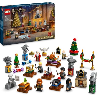 LEGO Harry Potter 76438 Calendario dell'Avvento 2024 Set di Natale con 7 Minifigure e 16 Mini Costruzioni