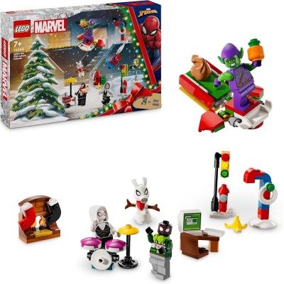 LEGO Marvel 76293 Calendario dell’Avvento Spider-Man con Minifigure dei Supereroi e Modellini da Costruire