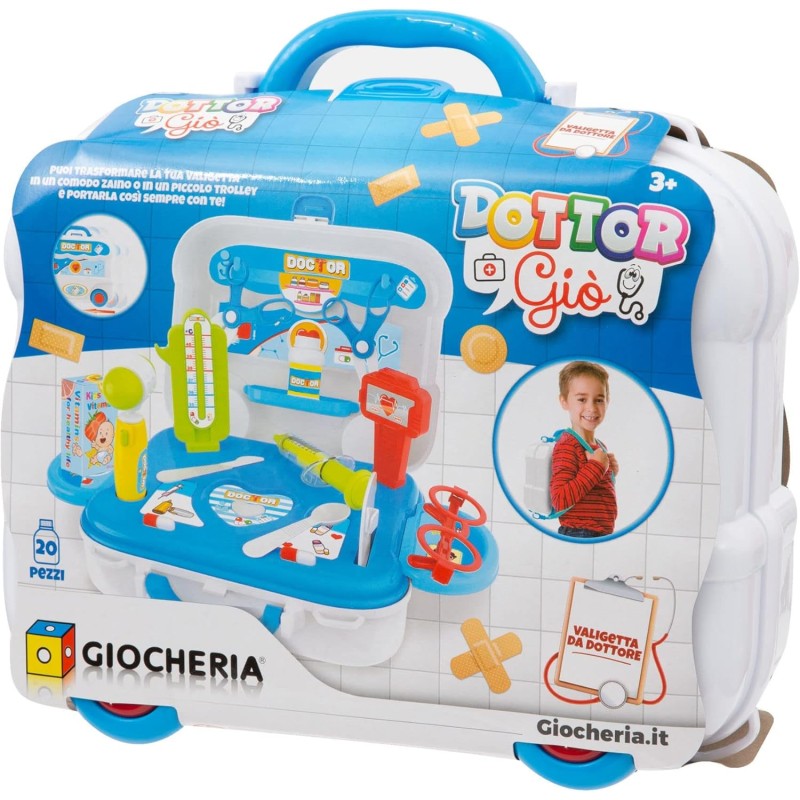 Giocheria GGI190253 Valigetta del dottore a forma di trolley con 20 accessori