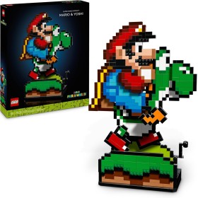 LEGO Super Mario 71438 Mario and Yoshi Kit Personaggi Pixelati con Funzioni Mobili