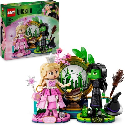 LEGO Wicked 75682 Elphaba e Glinda Figure da Costruire con Scopa Borsa e Corona