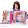 Mattel HJR77 Barbie Loft Casa delle Vacanze Plyaset con Bambola e 4 Aree di Gioco e 11 Accessori