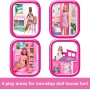 Mattel HJR77 Barbie Loft Casa delle Vacanze Plyaset con Bambola e 4 Aree di Gioco e 11 Accessori