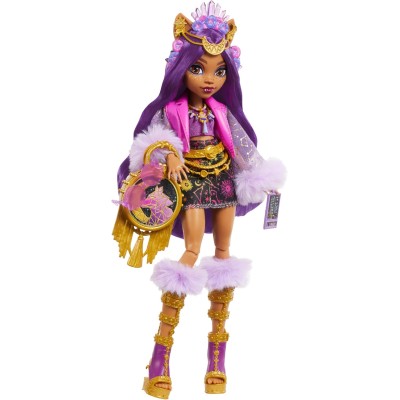 Mattel HXH80 Monster High Clawdeen Wolf Monster Fest con outfit glamour e accessori a tema festival musicale