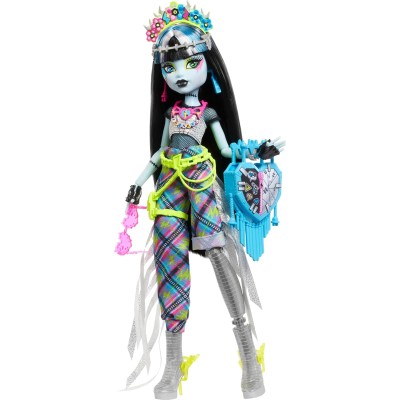 Mattel HXH79 Monster High Frankie Stein Monster Fest con outfit glamour e accessori a tema festival musicale