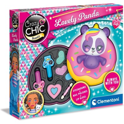 Clementoni 18821 Crazy Chic Lovely Make Up Trousse Panda Cosmetici Sicuri e Anallergici Lavabili con Acqua