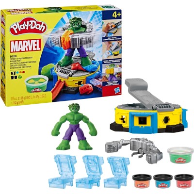 Hasbro F9826 Play-Doh Marvel Set distruggi e schiaccia di Hulk