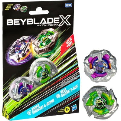 Hasbro G0190 Beyblade X Knife Shinobi vs. Keel Shark