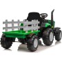 Trattore Elettrico per Bambini 12V con Rimorchio - Maxi Trattore Cavalcabile con ruote in gomma