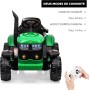 Trattore Elettrico per Bambini 12V con Rimorchio - Maxi Trattore Cavalcabile con ruote in gomma