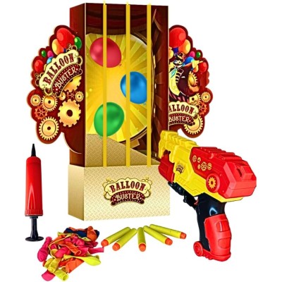 Rocco Giocattoli 21431728 Beblip Palloncino Buster con 1 Pistola Frecce Schiuma Due Modalità di Giochi 2-4 Giocatori