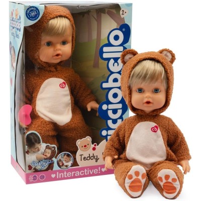 Giochi Preziosi CCBF3000 Cicciobello Teddy Bear 42cm Interattiva Piange Davvero con Ciuccio