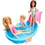 MAttel HRJ74 Barbie Piscina con bambola piscina scivolo telo e bevande