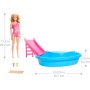 MAttel HRJ74 Barbie Piscina con bambola piscina scivolo telo e bevande