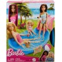 MAttel HRJ74 Barbie Piscina con bambola piscina scivolo telo e bevande