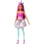 Mattel HLC27 Barbie Dreamtopia Bambola con gonna con coda da sirena e fermaglio unicorno