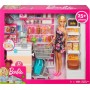 Mattel FRP01 Barbie Supermercato con Carrello, Nastro Trasportatore Funzionante, bambola e Tanti Accessori