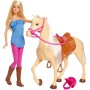 Mattel FXH13 Barbie Playset Bambola snodata e Cavallo con sella e briglie rimovibili