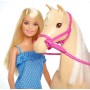 Mattel FXH13 Barbie Playset Bambola snodata e Cavallo con sella e briglie rimovibili