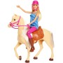 Mattel FXH13 Barbie Playset Bambola snodata e Cavallo con sella e briglie rimovibili