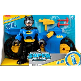 Fisher-Price HNM32 ​Imaginext DC Super Friends Batmoto XL lancia proiettili e Batman XL 25cm