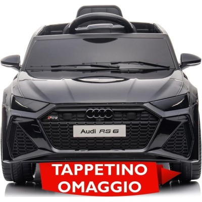 Auto Elettrica Macchina per Bambini 12V Audi RS 6 con Sedile Pelle e Telecomando