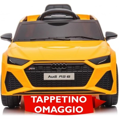 Auto Elettrica Macchina per Bambini 12V Audi RS 6 con Sedile Pelle e Telecomando