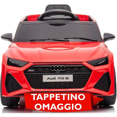 Auto Elettrica Macchina per Bambini 12V Audi RS 6 con Sedile Pelle e Telecomando