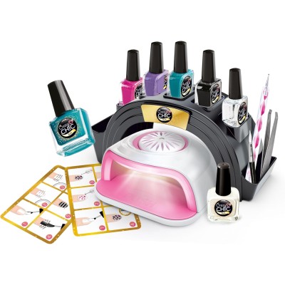 Clementoni 18784 Crazy Chic Nail Passion Kit Decorazione Unghie con Macchina Asciuga Smalto