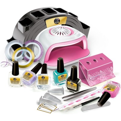 Clementoni 18784 Crazy Chic Nail Passion Kit Decorazione Unghie con Macchina Asciuga Smalto