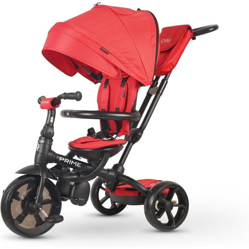 Triciclo Passeggino per Bambini New Prime 6 in 1 con PARAPIOGGIA